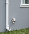 4 Inch 304 Stainless Steel Wall Vent Hood With Louver And Mesh for HVAC And Dryers Industrial Use installed on gray wall