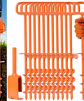 Heavy Duty 16 Inch Tent Stakes Ground Anchors Screw In With Adapter For Tree Straightening Kit Outdoor Tent And Mobile Home Anchors Orange 12 Pack All Weather Ready displayed