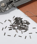 Pro Grade 100 Pcs Crimp Sleeves Double Barrel Aluminum Cable Ferrule Wire Rope Sleeves For Fishing Line Rigging Tackle Inner Diameter 0.8mm Fits 0.6mm Wire Burr Free Interior For Smooth Crimp And Strong Secure Connections., 0.8mm aluminum crimp sleeves with wire rope and crimping tool for fishing rigging