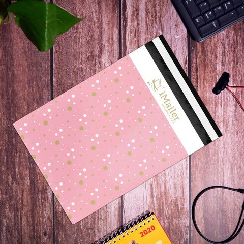 Pink Polka Dot Thank You Poly Mailers 12 x 15.5 Inch Self Seal Shipping Bags 100 Pack Durable Virgin Poly With Strong Inner Liner