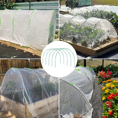 72 Piece Garden Hoop Kit For Raised Beds And Greenhouses 12 Sets Of 8 Foot Fiberglass Hoops For A DIY Grow Tunnel Built Tough Rust Free Plant Support Stakes For Netting And Row Covers