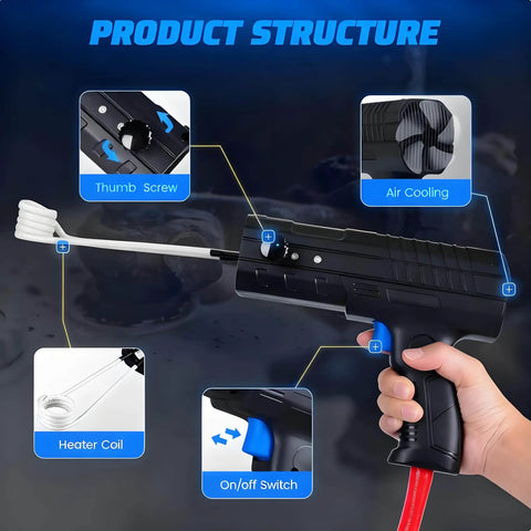 Professional Grade Magnetic Induction Heater That Will Kick Serious Rust Loose 1800W Flameless Heating Tool close-up of product structure features.