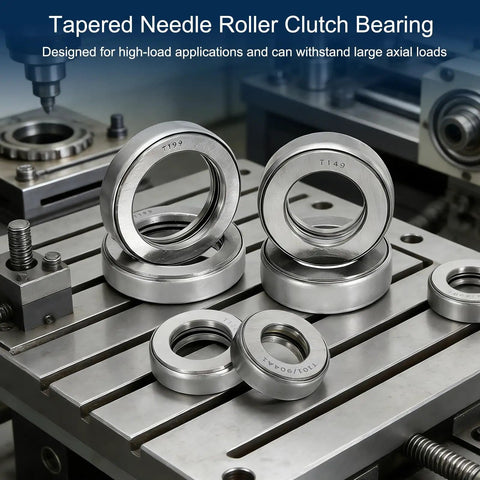 Heavy Duty Workhorse Thrust Ball Bearings Set, 4 PCS T101 904A1 Chrome Steel, shown on industrial machinery surface