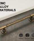 10 Pack Honeycomb Texture 5 Inch Cabinet Handles 128mm Antique Brass Cupboard Pulls with zinc alloy material.