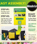 Dual Chamber Compost Tumbler With 2 Sliding Doors About 55 Gallons Total Easy Turn System assembly guide illustration