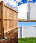 Heavy Duty Fence Post Repair Kit With Steel Ground Spike for Fixing Tilted or Broken Wooden Posts in outdoor fence installation