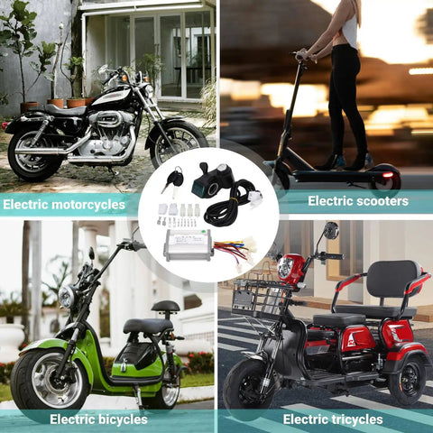 Electric Bike Speed Controller And Throttle 24V 1000W Brush Motor Controller With Thumb Throttle Set For E Bike Scooter Accessories Includes Undervoltage Overcurrent And Stall Protection