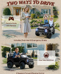 24V Ride On Toy For Big Kids Licensed Ford F150 Raptor Two Seater With Remote Control shown in use by children outside
