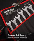 Six Piece Raised Panel Wrench Set 25mm 26mm 27mm 29mm 30mm 32mm Heavy Duty CRV Alloy Steel With Canvas Pouch Built To Last For Auto Repair And Everyday Jobs in open canvas roll pouch