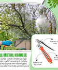 Person using All Metal Sprayer Wand Replacement 24 Inch With Built In Shut Valve in a garden, wand spraying water on plants