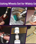 114 Piece Polishing Kit With Two Polishing Compounds And 1 Eighth Inch Shank Buffing Wheels For Rotary Tools in use on metal and jewelry