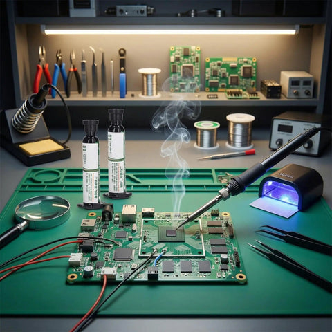 High Performance UV Curing Solder Mask Ink For PCB Repair And Insulation Fast Dry Two Pack White Solder Mask Paint