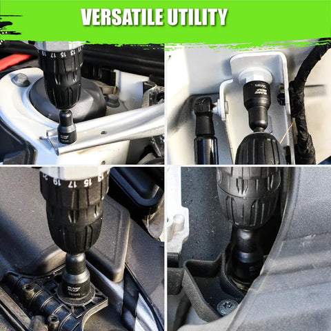 Magnetic Nut Driver Set For Impact Drill With Thirty Nine Pieces Includes Metric And SAE Hex Nut Drivers Quick Release Bit Holder And Toolbox Master Kit For Home DIY Projects And Pro Use installed on a car engine for versatile utility.