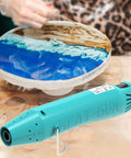 Mini 300W Heat Gun For Shrink Tubing And DIY Crafts With Reflector Nozzle A Versatile Shrink Wrap Gun Tool For Packaging PVC Drying Paint And Clay Green in use on pottery wheel