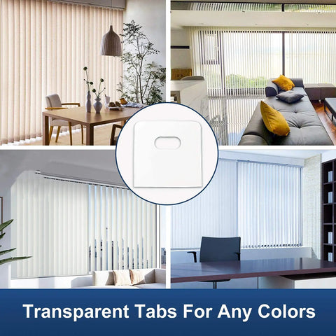 Badass Vertical Blind Repair Tabs Kit, 30 Sets Super Clear Replacement Parts With Alcohol Wipes, Universal Fit in modern window settings.