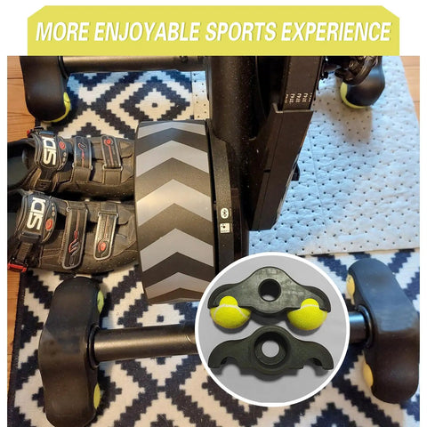 4 Pack Bike Trainer Rocker Feet With 8 Tennis Ball Dampeners on indoor trainer, reducing vibration and noise, protecting floors