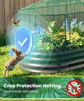 Self Watering Raised Garden Bed Kit With Mesh Cover Large Oval Galvanized Outdoor Planter For Vegetables Herbs And Flowers 8x3x1 Foot
