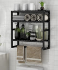 Over The Toilet Towel Rack And Bamboo Floating Shelf Adjustable Height Wall Mounted Dope Space Saving Bathroom Storage, towels, toiletries organized.
