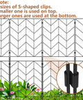 Close-up of Tall Decorative Garden Fence 10 Pack 38 Inch High Metal Border Panels with S-shaped clips for assembly.