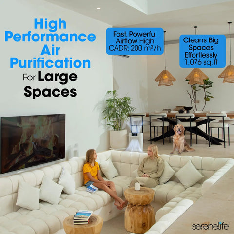Zero Fuss HEPA Air Purifier For Home With Smart WiFi App Control Scrubs Dust Pet Fur And Kitchen Stink Ultra Quiet Nap Mode For Master Bedrooms And Living Space White