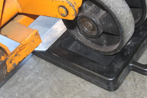 Pallet Jack Wheel Chock Stop Rolling In Trailers Or Trucks Rubber Heavy Duty With Base Black Keeps Pallet Jack From Rolling On Uneven Floors