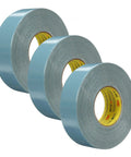 Heavy Duty Duct Tape Outdoor Grade Slate Blue 48 Mm By 55 M Roll Pack, 3 rolls shown in side view.