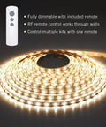 RibbonFlex Pro Plus 12V LED Strip Light Kit With 3000K Soft White Remote Included Ready To Use Out Of The Box Cuttable with remote