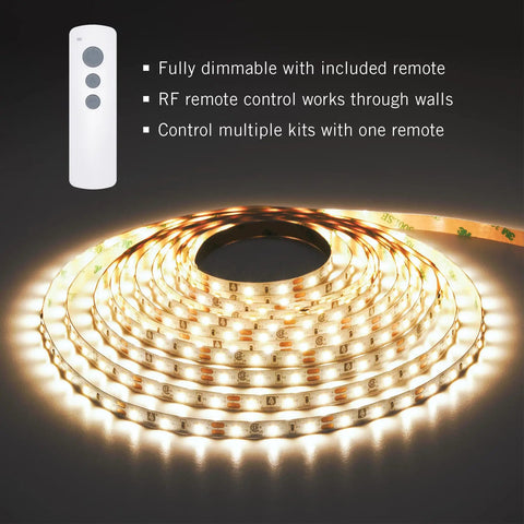 RibbonFlex Pro Plus 12V LED Strip Light Kit With 3000K Soft White Remote Included Ready To Use Out Of The Box Cuttable with remote