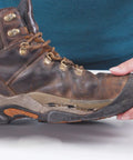 Applying Aquaseal SR Shoe Repair Adhesive For Fixing Holes And Leaks In Hiking Boots Work Boots Rain Boots And Shoes Soles And Rebuilding Heels