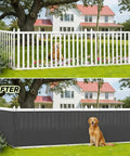 Comparison of a white picket fence with and without a 3 Ft By 30 Ft Balcony Screen Privacy Fence Cover HDPE UV Resistant Outdoor Mesh Privacy Screen Shield