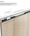 Concealed Trackless Sliding Barn Door Hardware Kit With Soft Close, Wall Mount Design, 34 Inch Rail, Aluminum Alloy, 28 Inch Opening