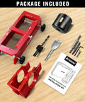 Essential Door Hinge Jig And Lock Installation Kit, heavy duty aluminum template with tools and instructions for hinge installations.