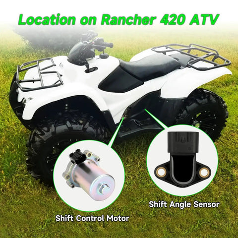 Electric Power Shift Motor With Angle Sensor Replacement Direct Fit For Honda Rancher 420 ATV displayed on vehicle