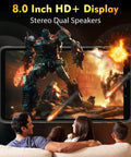 Hardcore 8 Inch Rugged Tablet Packed With Octa Core Processor And 16GB RAM And 128GB Storage Featuring 48MP Camera System And Massive 7650mAh Battery Built Rock Solid To Handle Any Grind With IP69K Waterproofing And Android 13 showing 8.0 inch HD+ display with stereo dual speakers.