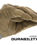 MPact 3 Tactical Work Gloves With Touchscreen Capability And Finger Reinforcement Durable Men’s Coyote Brown Gloves Side Detail