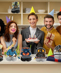 Nine Piece Electric Welding Honeycomb Table Centerpieces For Welder Birthday Bash And Electric Welding Party Supplies on table