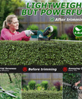 Cordless Hedge Trimmer With 20 Inch Dual Action Blade For Easy Shrub Pruning Works With 18V Battery Packs No Cord Lightweight Yet Powerful