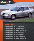 Image of a silver sedan by a water body, highlighting fitment for Solid Right Side Radiator Cooling Fan Fits VW Passat Jetta A3 CC Beetle GTI TT 2005 2017.