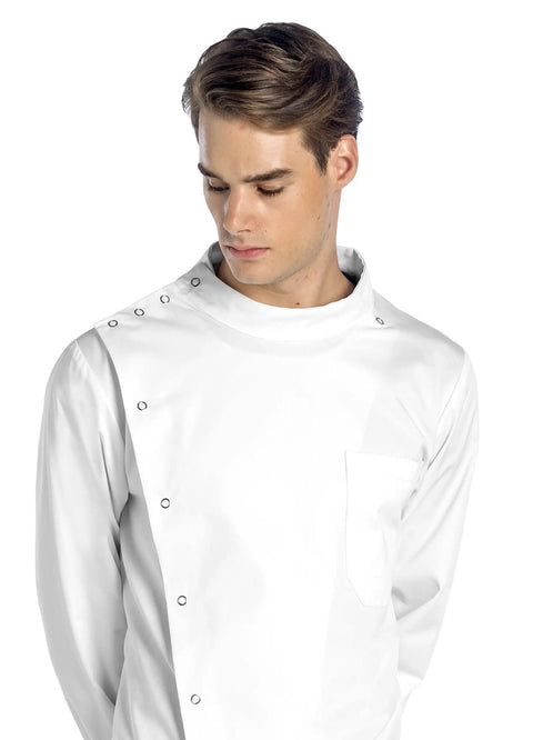 Howie Style Unisex Lab Coat With Cuffed Sleeves And Snap Closure, Classic Fit, 43 Inch Length, Durable Medical Coat for Men and Women