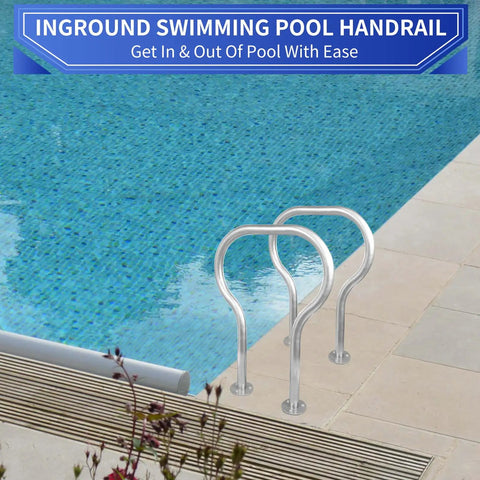 Rock Solid Boat Dock Handrail Heavy Duty Safety Grab Bar For Marina Deck 24 Inch Marine Boarding Railing with smooth poolside installation