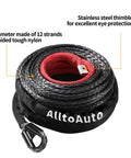 3/8 Inch Dyneema Winch Rope 85 Feet 27,500 Lb Heavy Duty UHMWPE Synthetic Cable With Protective UV Resistant Sleeve coiled
