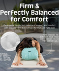 Ultra Plush Yoga Bolster Pillow For Restorative Poses And Meditation, Cushioned With Soft PET Fill, 100 Cotton Cover That Is Washable, Built For Deep Stretches And Cozy Pain Free Practice, rectangular bolster in use