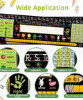 Extra Large 17.3 By 5 Inch Self Adhesive Desk Name Tags For Classrooms, showing alphabet, numbers, and classroom symbols
