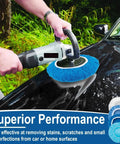 20 Piece Car Buffer Pad Set For Orbital Polisher 5 To 6 Inch Pads For Polishing Buffing And Waxing With Navy Blue Terry Cloth White Wool And Blue Non Woven Pads For A Pro Shine, orbital polisher on car hood