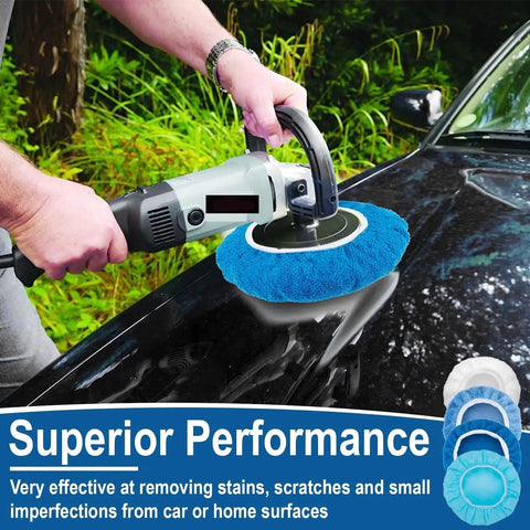 20 Piece Car Buffer Pad Set For Orbital Polisher 5 To 6 Inch Pads For Polishing Buffing And Waxing With Navy Blue Terry Cloth White Wool And Blue Non Woven Pads For A Pro Shine, orbital polisher on car hood