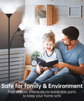 Father and daughter reading under floor lamp using Three Way A21 LED Light Bulbs 50 100 150W Equivalent, 5000K Daylight, E26 Medium Base.