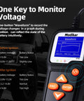 6V 12V Car Battery Tester BT705 With 100-2000 CCA Range And Alternator Tester, Quick Battery Health Check, Cranking And Charging System Diagnostics For Cars, Trucks, And SUVs, Pocket Sized Tool. Device screen showing voltage waveform
