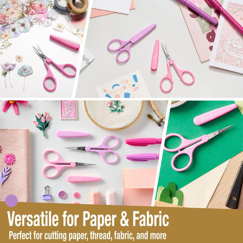 Two Piece High Precision Detail Scissors Set With Sharp Fine Tips For Paper Cutting, Scrapbooking, Sewing And Crafting