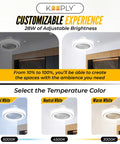Modern Bladeless Ceiling Fan With Light 20 Inch Smart Enclosed Ceiling Fan with adjustable brightness and color modes shown