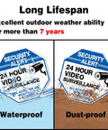 2-Pack Video Surveillance Signs, 10 X 10 Aluminum Security Warning Reflective Signs For Indoor Outdoor Use, waterproof, dustproof